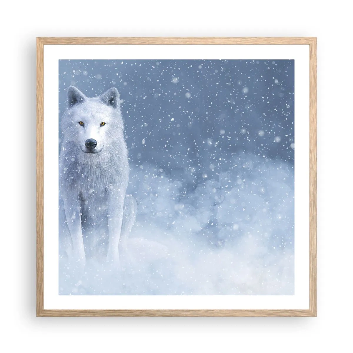 Een poster in een licht eiken lijst - In winterse sferen - 60x60 cm