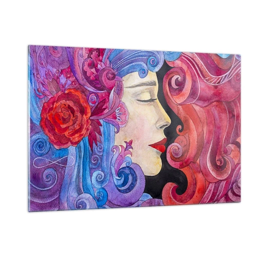 Schilderen op glas - De Art Nouveau leeft nog - 120x80 cm