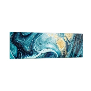 Schilderen op glas - Blauwe draaikolk - 160x50 cm