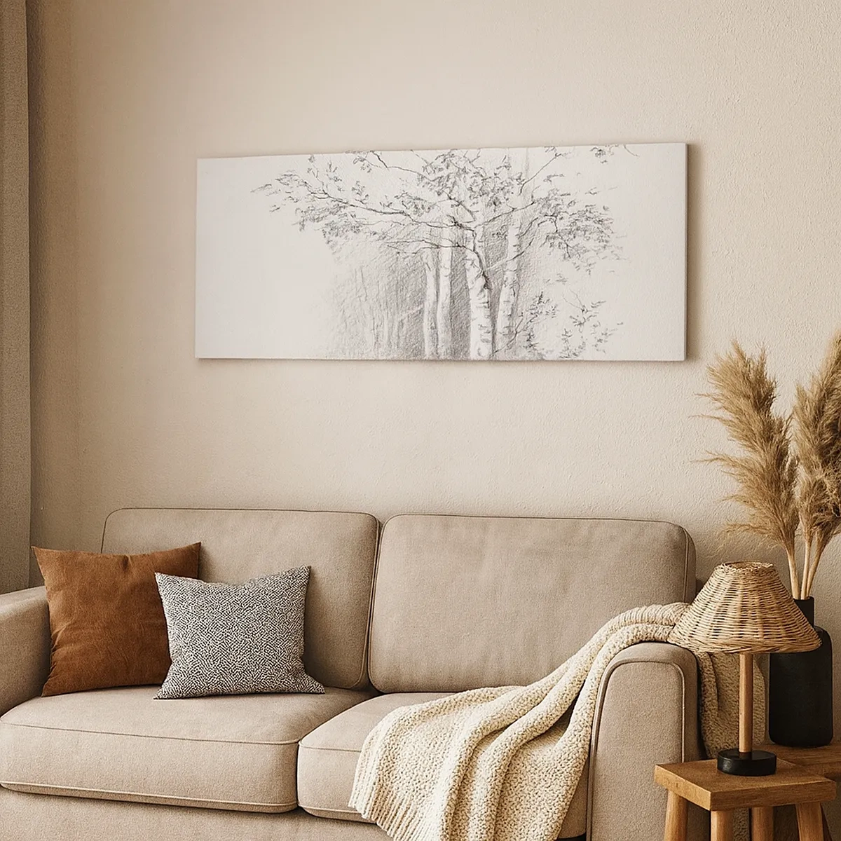 Schilderen op canvas - Het licht van het berkenbos - 30x30 cm