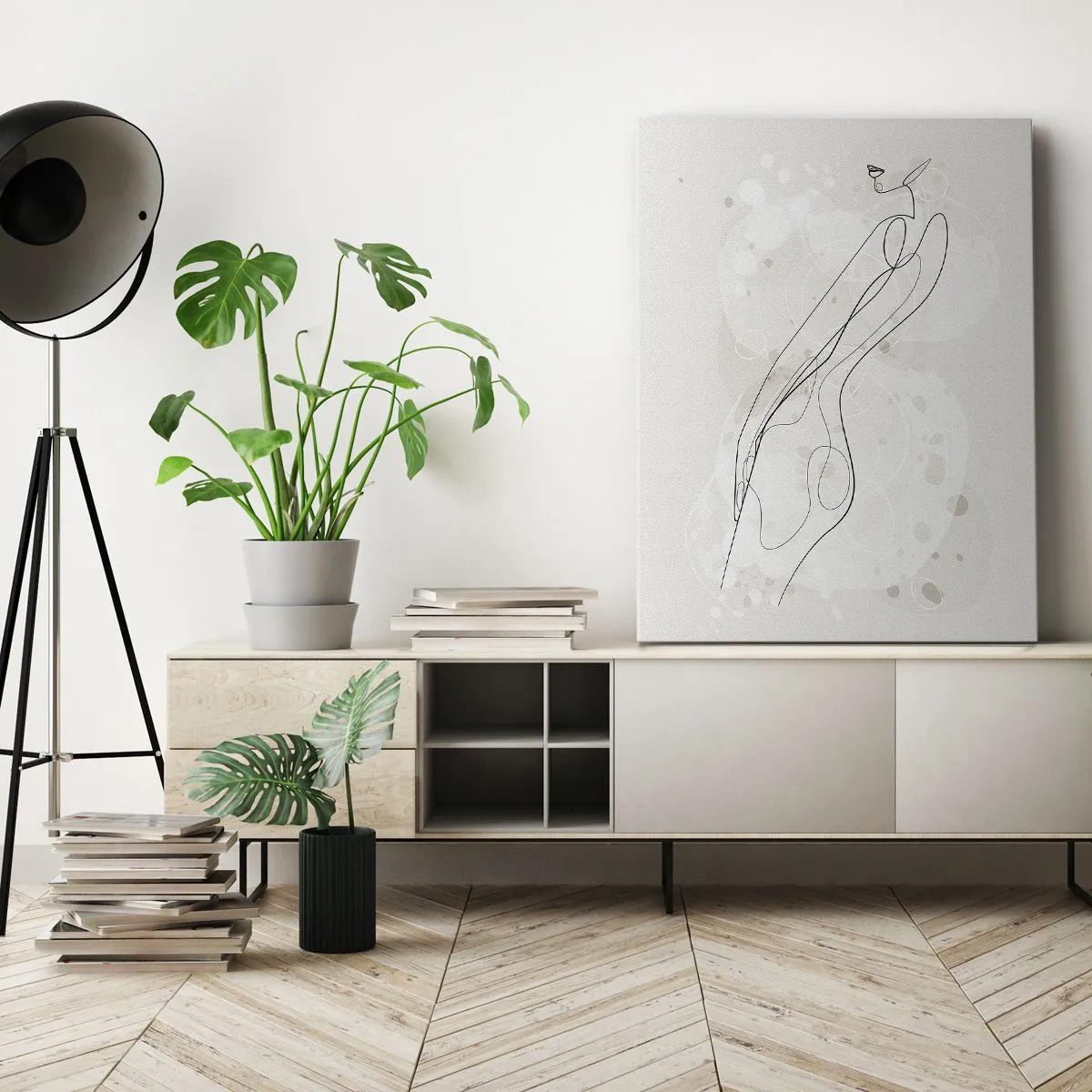 Schilderen op canvas - De blik dwaalt af - 65x120 cm