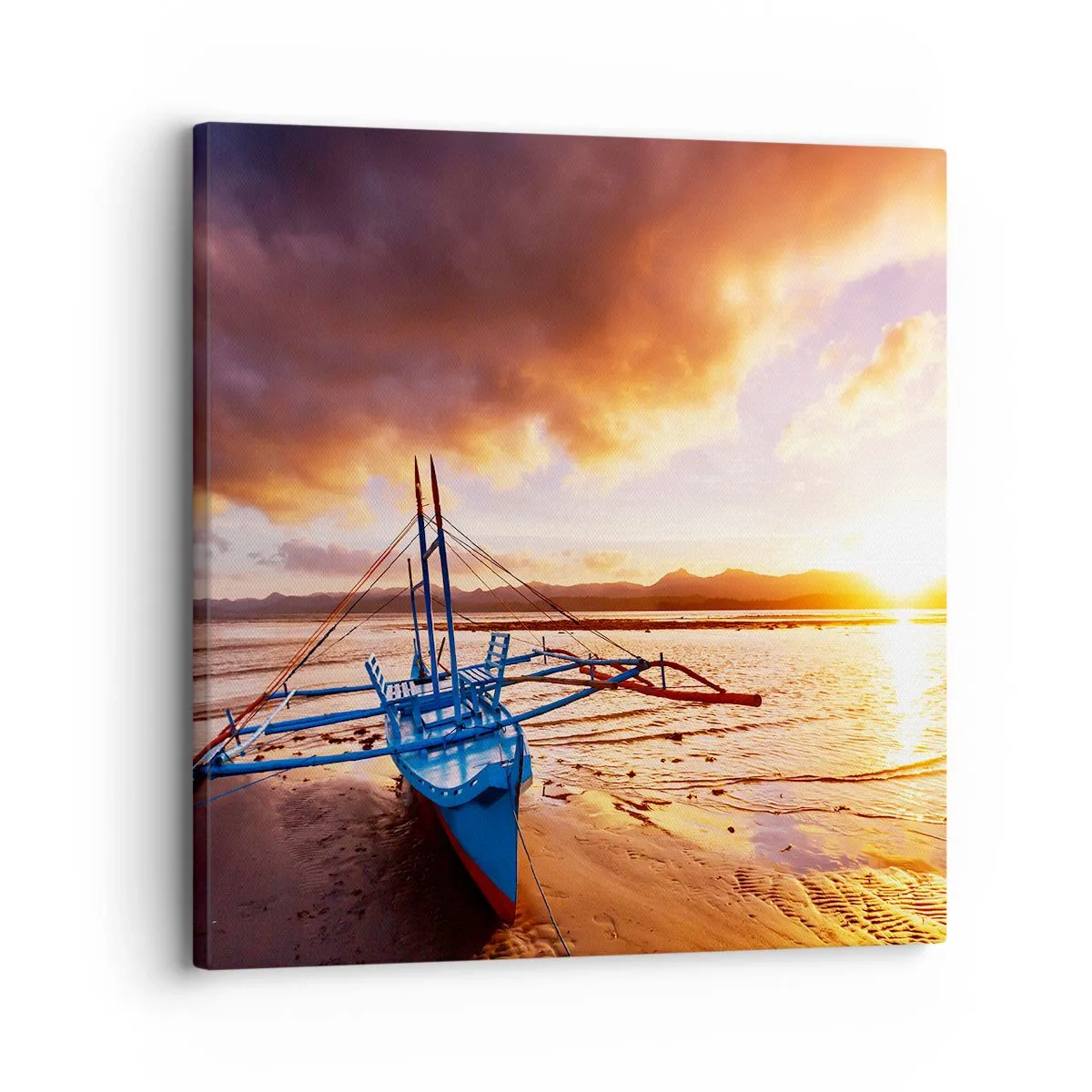 Schilderen op canvas - Strek je uit op het zand na een hele dag - 30x30 cm