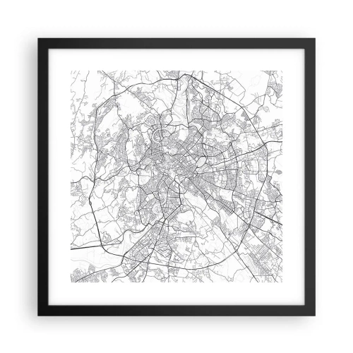 Poster in een zwarte lijst - Romeinse cirkel - 40x40 cm