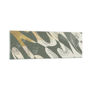 Schilderen op glas - Ritmische abstractie - 90x30 cm