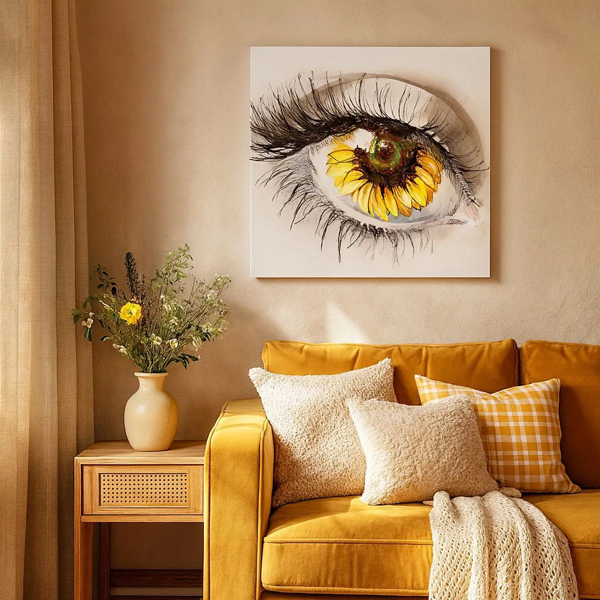 Schilderen op canvas - Een look zo warm als de zomer - 30x30 cm