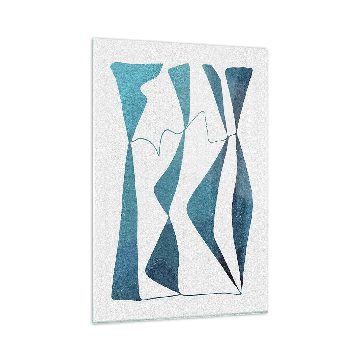 Schilderen op glas - Abstractie: turquoise verbinding - 80x120 cm