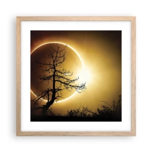 Een poster in een licht eiken lijst - Totale zonsverduistering - 40x40 cm