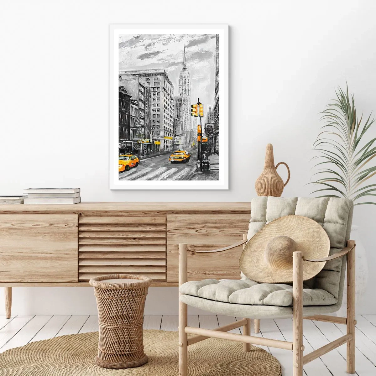 Poster in een witte lijst - Een verhaal uit New York - 70x100 cm