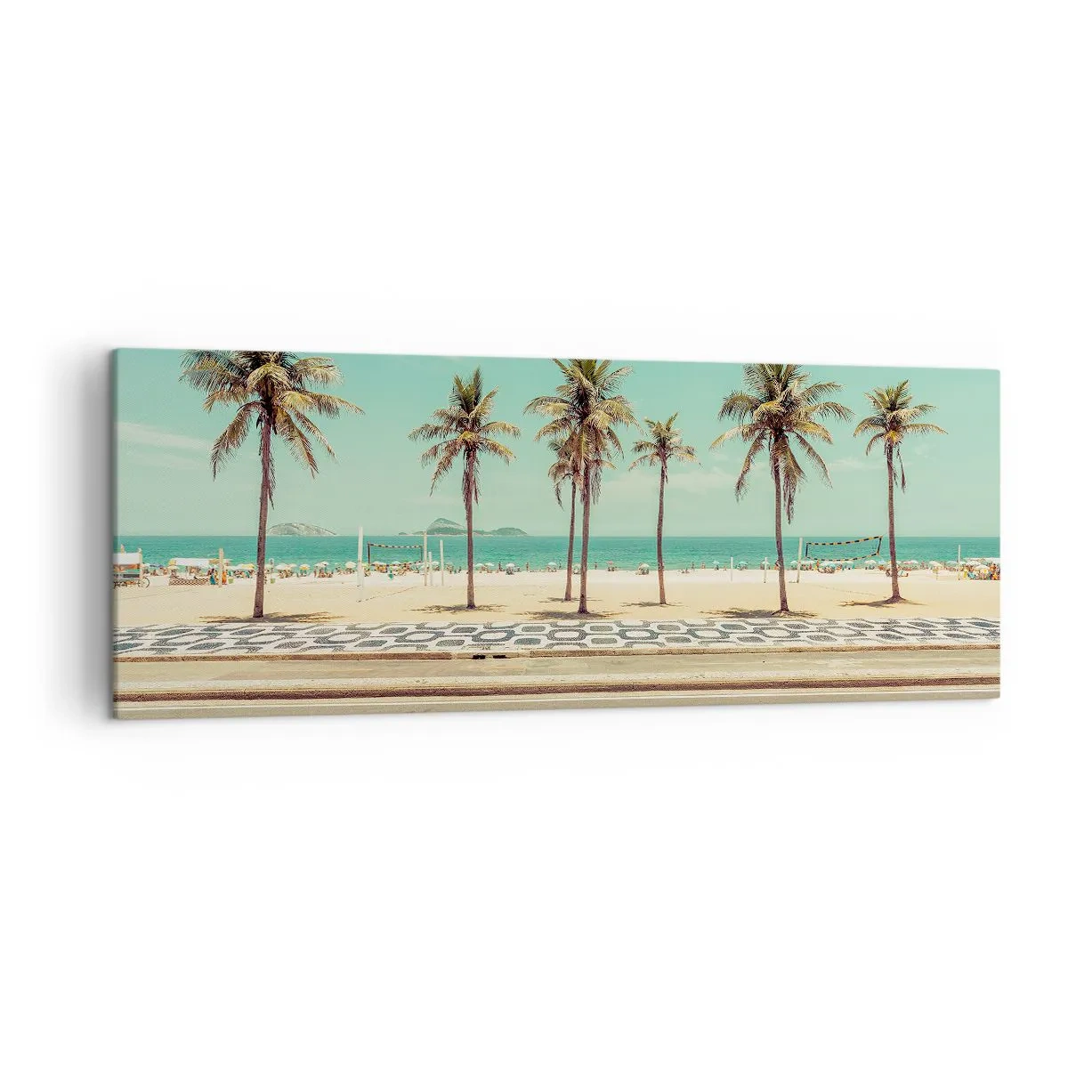 Schilderen op canvas - Op wacht op het strand - 140x50 cm