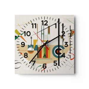 Wandklok - Klok - En de wereld lacht - 40x40 cm