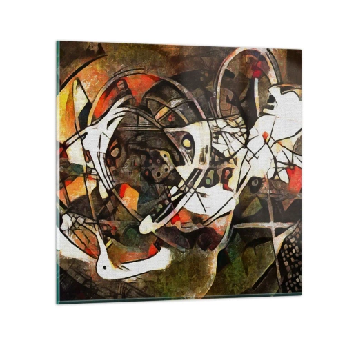 Schilderen op glas - Hoor je het verkeer? - 50x50 cm