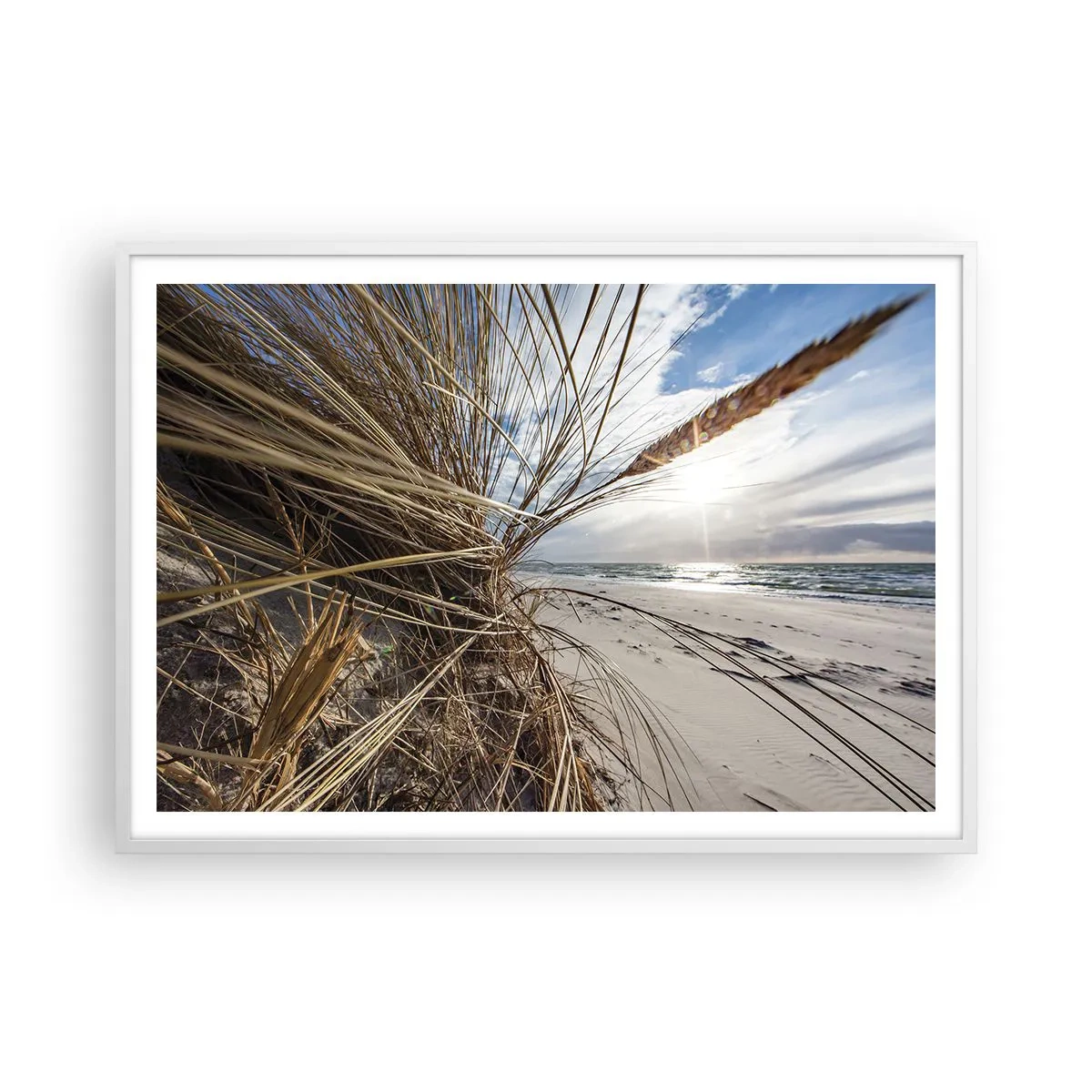 Poster in een witte lijst - Een ontmoeting van de elementen - 100x70 cm