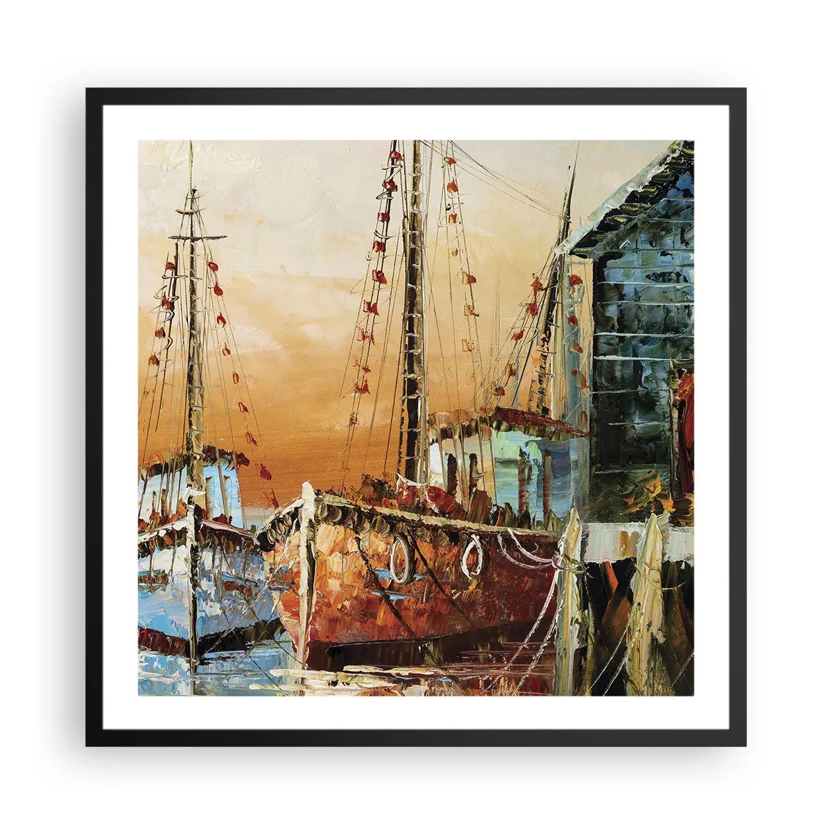 Poster in een zwarte lijst - Een vreedzame terugkeer - 60x60 cm
