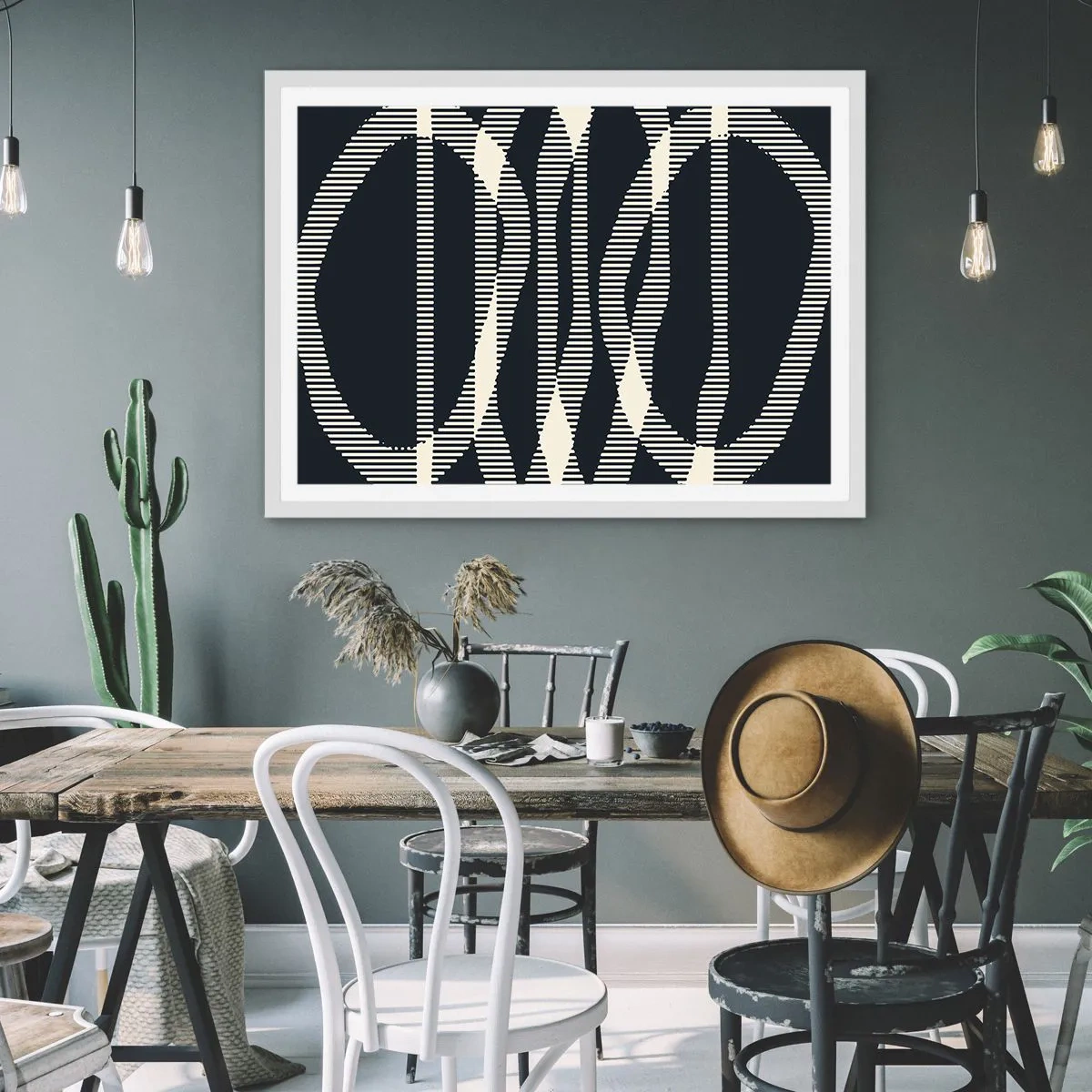 Poster in een witte lijst - Een poging om de duisternis te doorbreken - 40x30 cm