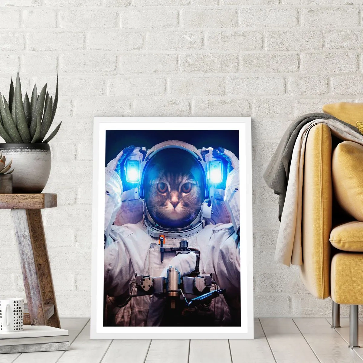 Poster in een witte lijst - Houston, je hebt een probleem - 70x100 cm