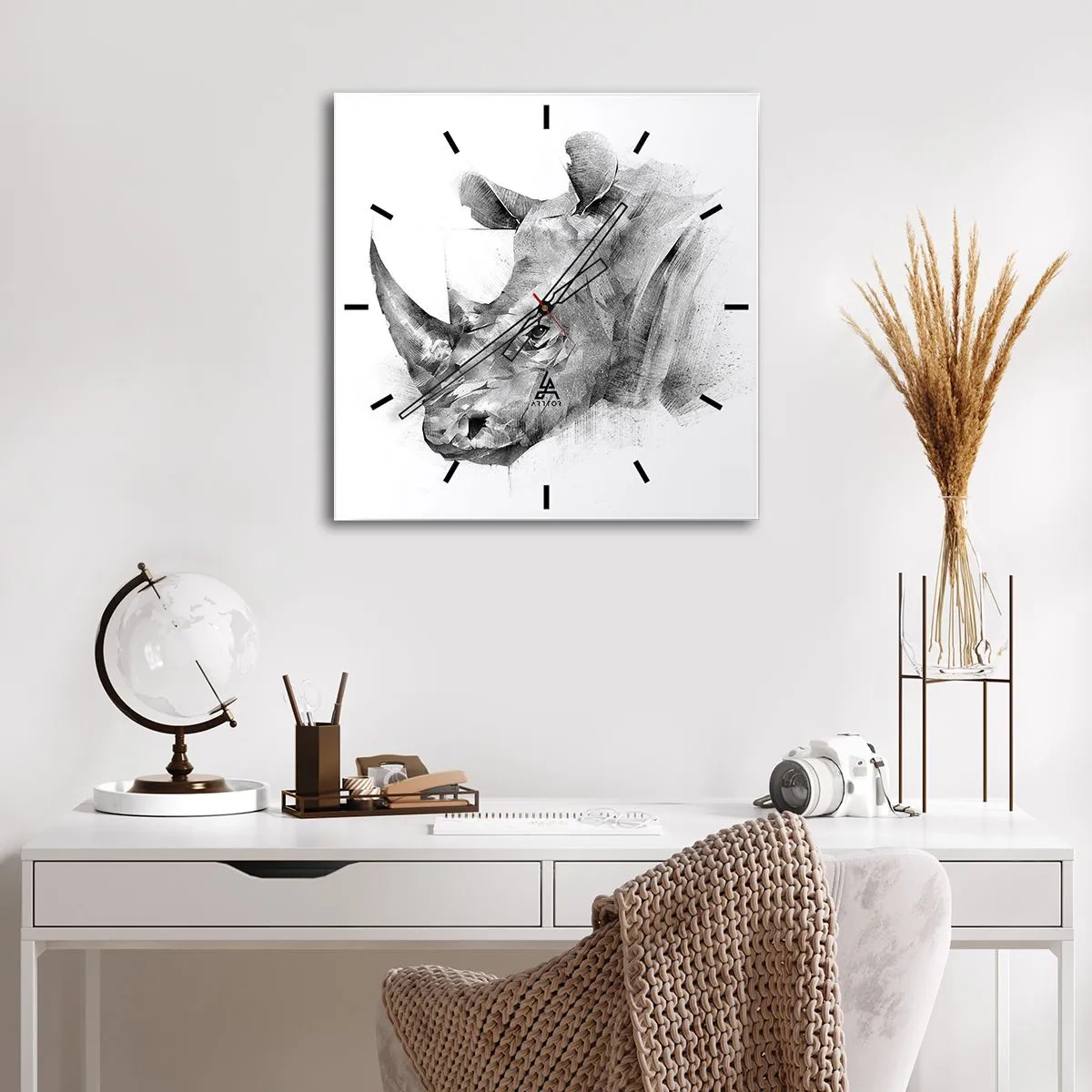 Wandklok - Klok - Afrikaans portret - 40x40 cm
