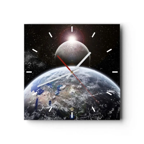 Wandklok - Klok - Kosmisch landschap - zonsopgang - 30x30 cm