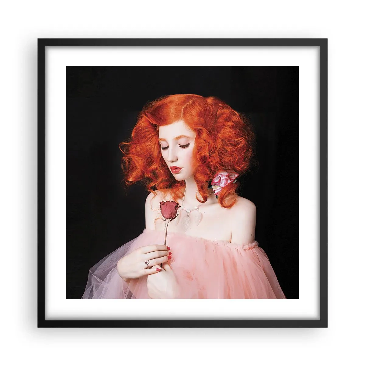 Poster in een zwarte lijst - In barokstijl - 50x50 cm
