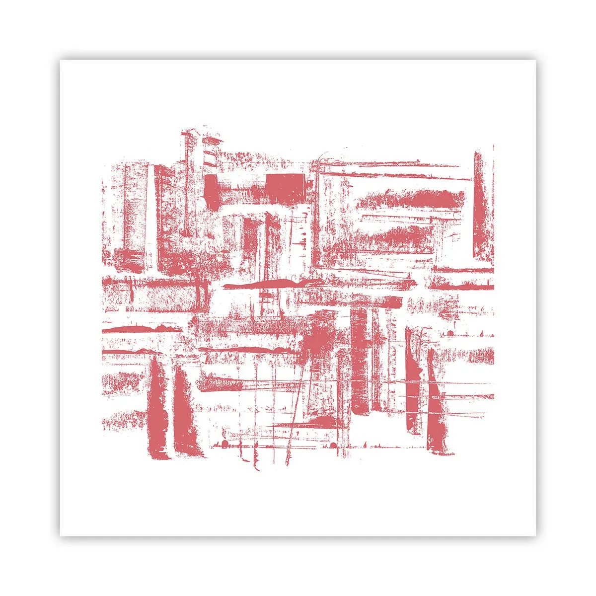 Poster - De rode stad - 40x40 cm