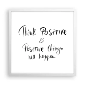 Poster in een witte lijst - Hoe leef je het leven? - 50x50 cm