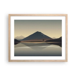 Een poster in een licht eiken lijst - Spiegelreflectie - 50x40 cm