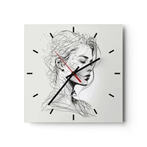 Wandklok - Klok - Portret in gedachten - 30x30 cm