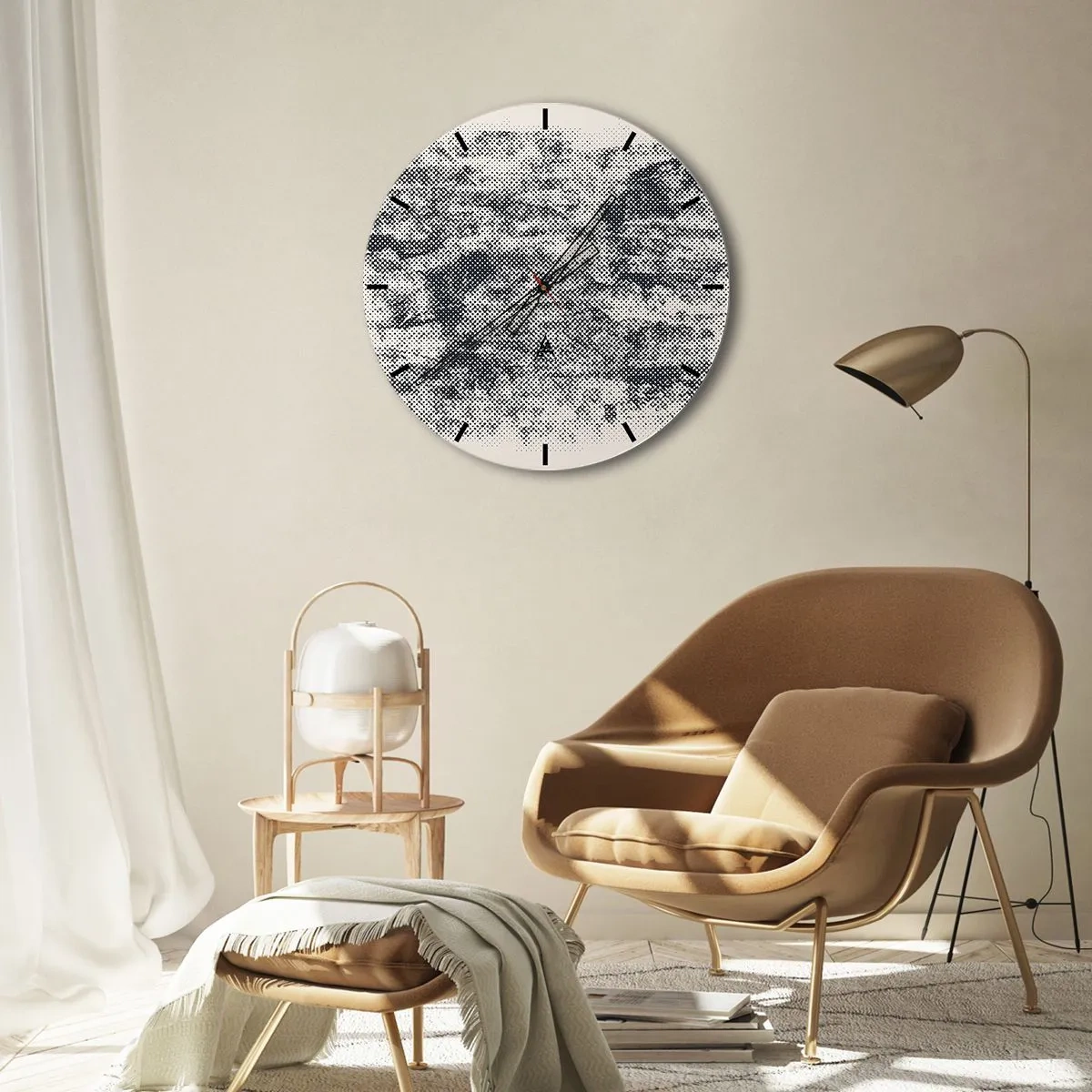 Wandklok - Klok - Mistige compositie - 40x40 cm