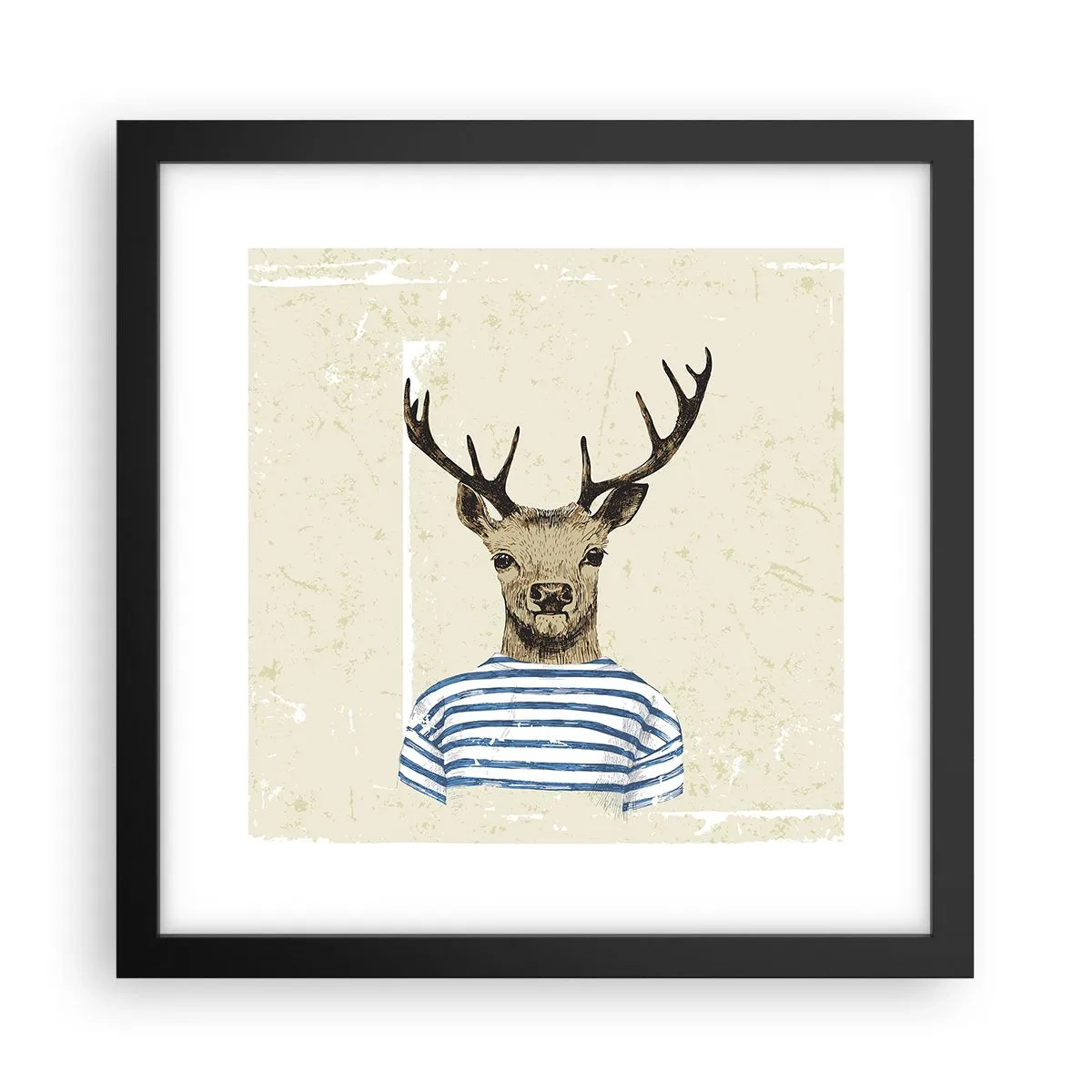Poster in een zwarte lijst - Omdat ik van gestreepte t-shirts hou! - 30x30 cm