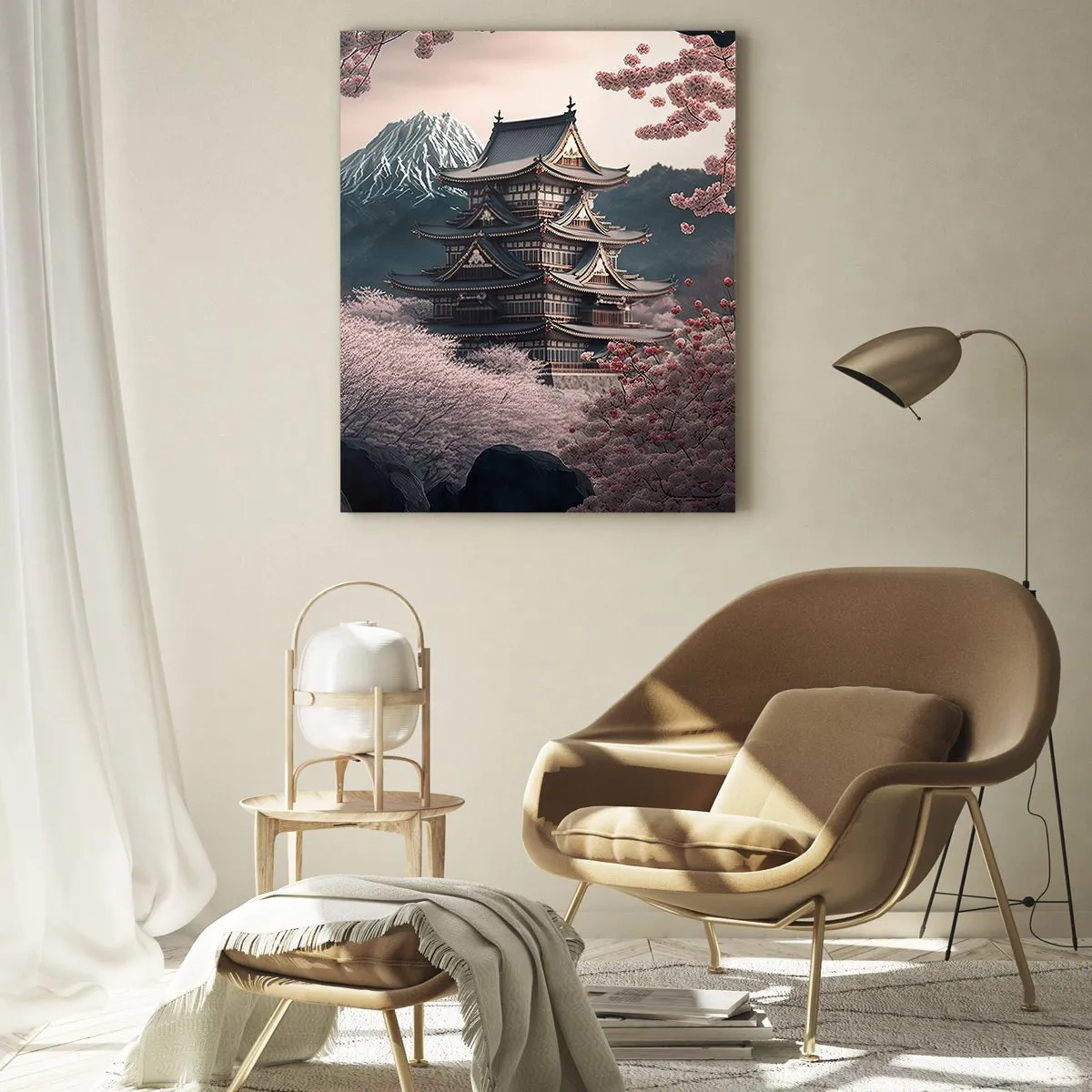 Schilderen op glas - Het land van de kersenbloesem - 80x120 cm