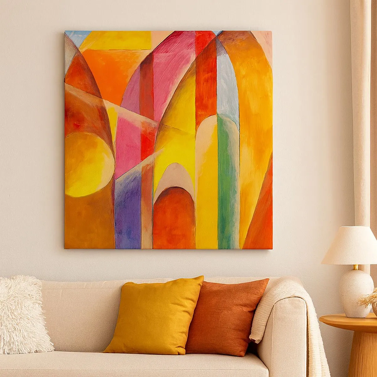 Schilderen op canvas - Kathedraal van de zon - 30x30 cm