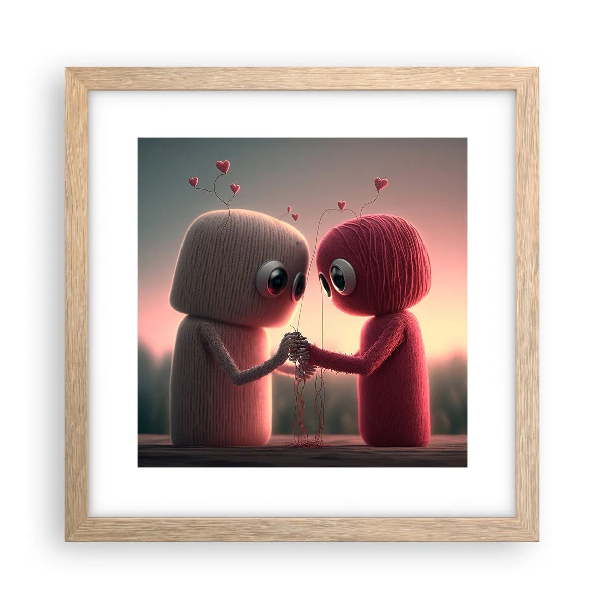 Een poster in een licht eiken lijst - Iedereen mag liefhebben - 30x30 cm