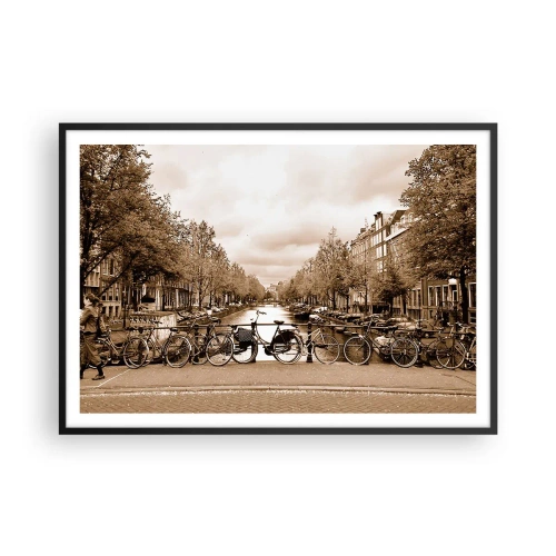 Poster in een zwarte lijst - Hollandse sfeer - 100x70 cm