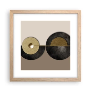 Een poster in een licht eiken lijst - Variaties rond de cirkel - 30x30 cm