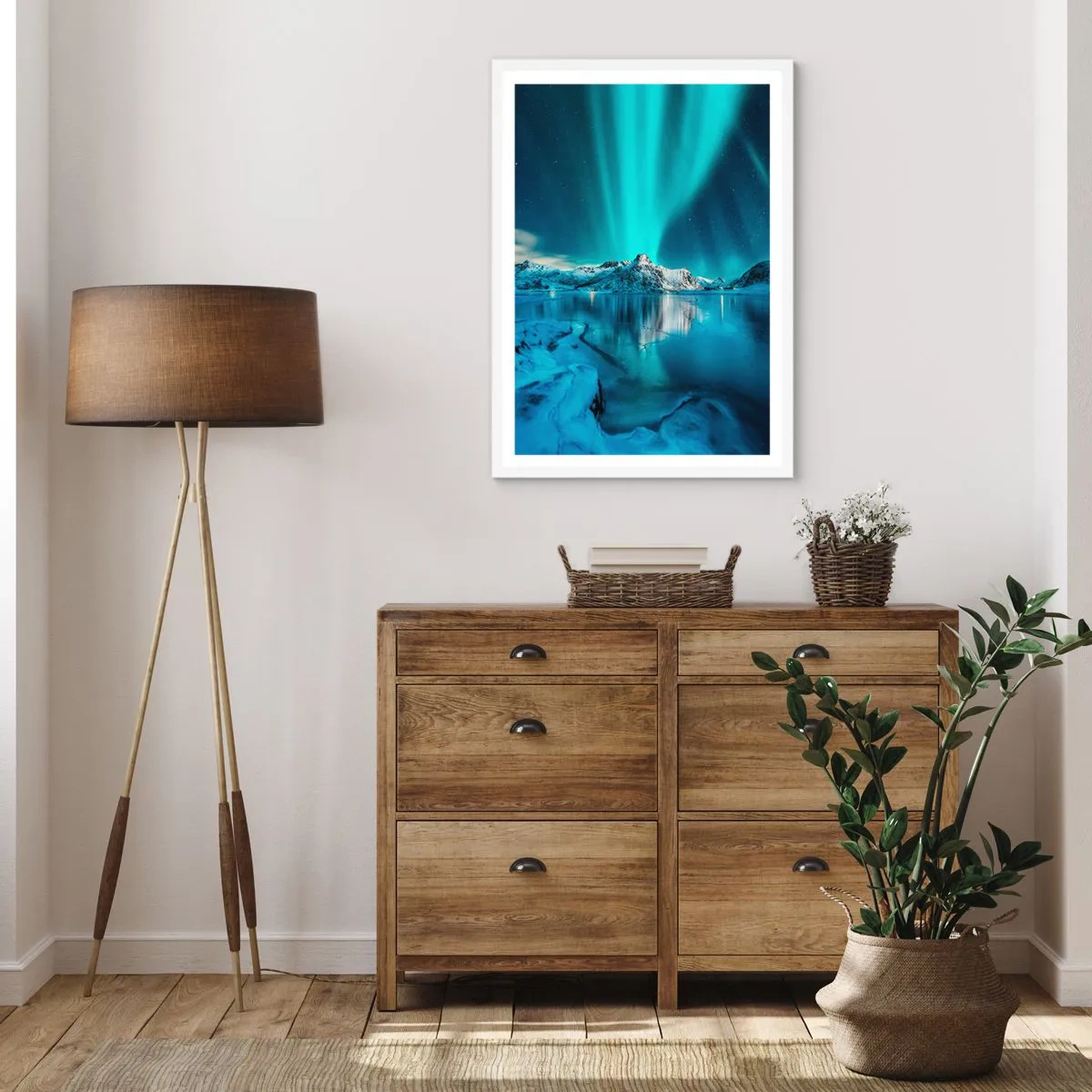 Poster in een witte lijst - lichtnacht - 70x100 cm