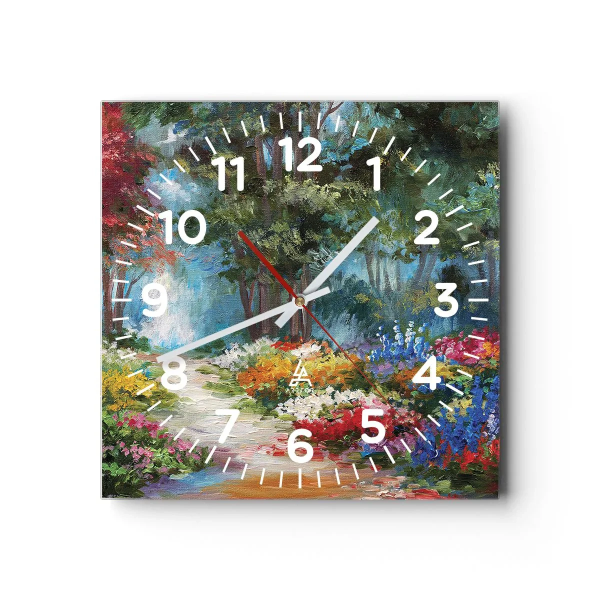 Wandklok - Klok - Bostuin, bloemenbos - 30x30 cm
