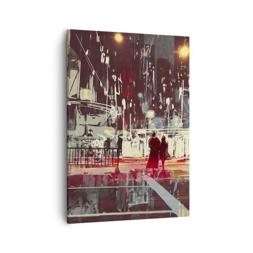 Schilderen op canvas - Een grote stadsoversteek - 50x70 cm