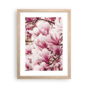 Een poster in een licht eiken lijst - De lente is roze - 30x40 cm
