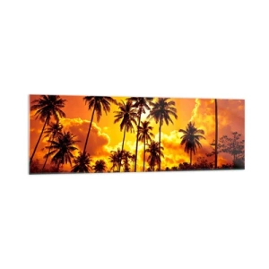 Schilderen op glas - Bergen staan ​​in brand, bossen staan ​​in brand - 160x50 cm