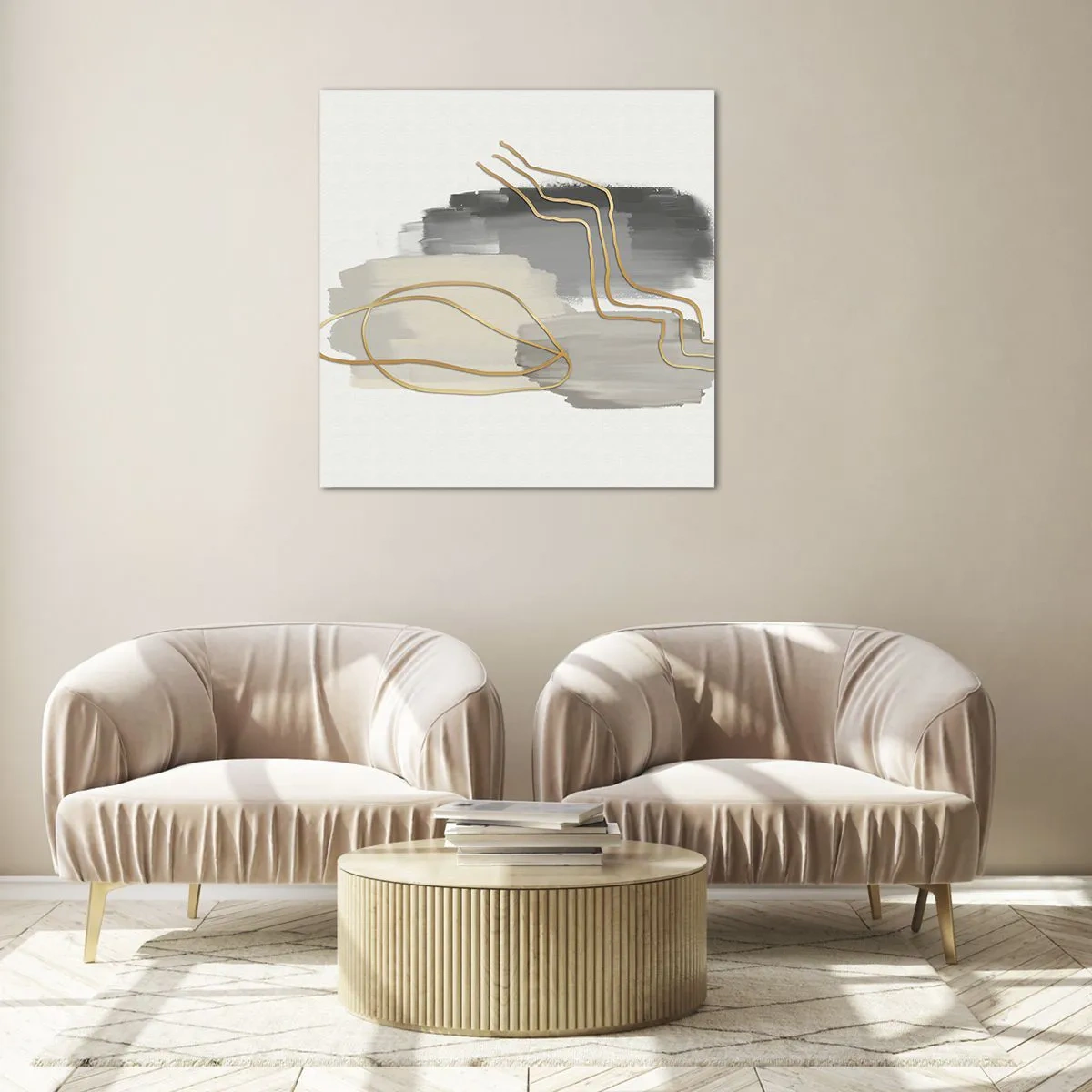 Schilderen op glas - Duur en beweging - 60x60 cm