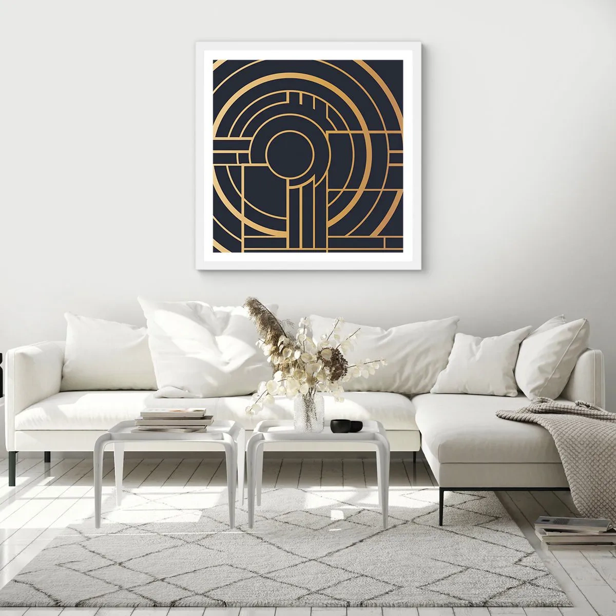 Poster in een witte lijst - Draaien van dingen - 60x60 cm