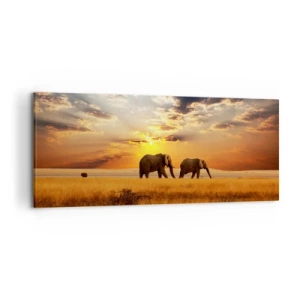 Schilderen op canvas - Familie wandeling - 120x50 cm