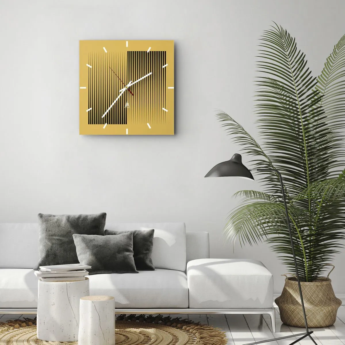 Wandklok - Klok - Vierkant van tegenpolen - 30x30 cm