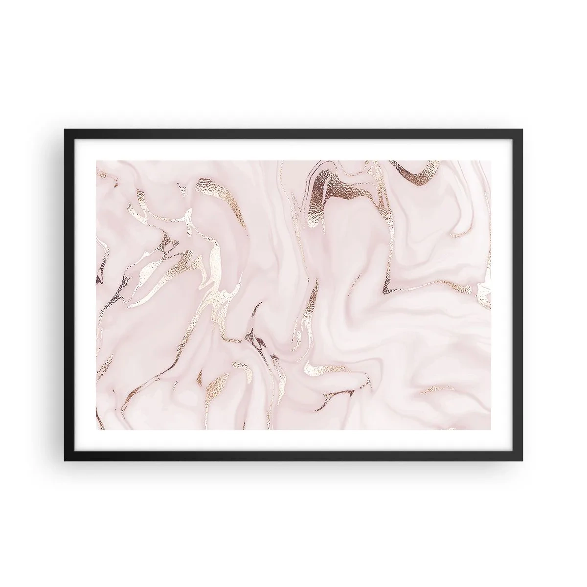 Poster in een zwarte lijst - In een roze sjaal - 70x50 cm