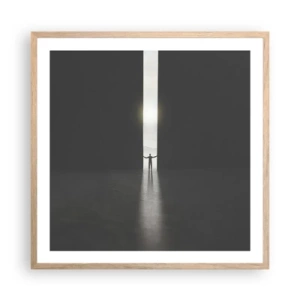 Een poster in een licht eiken lijst - Een stap naar een mooie toekomst - 60x60 cm