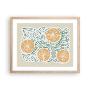 Een poster in een licht eiken lijst - Etnisch met een vleugje abstractie - 50x40 cm