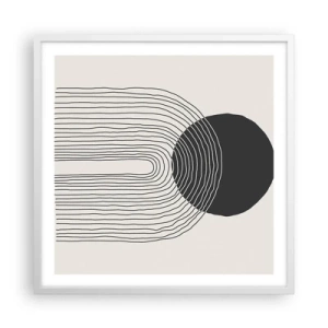 Poster in een witte lijst - Bibberen en vertrouwen - 60x60 cm