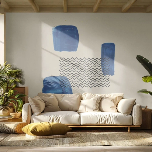 Fotobehang Premium Sand - Een abstract kwartet - Abstractie, Deel, Moderne kunst. - 250x175 cm