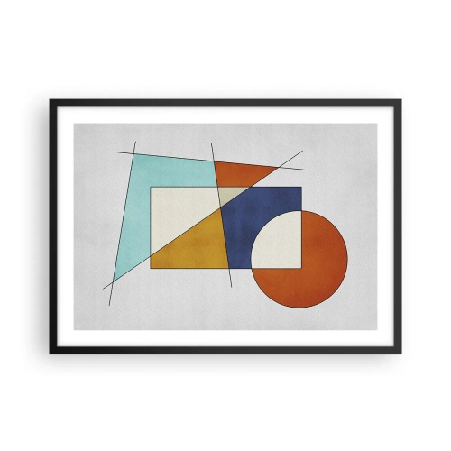 Poster in een zwarte lijst - Abstractie: modernistisch plezier - 70x50 cm