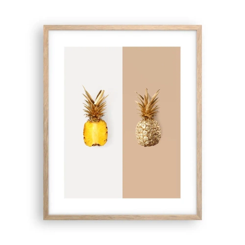 Een poster in een licht eiken lijst - Ananas voor ons - 40x50 cm