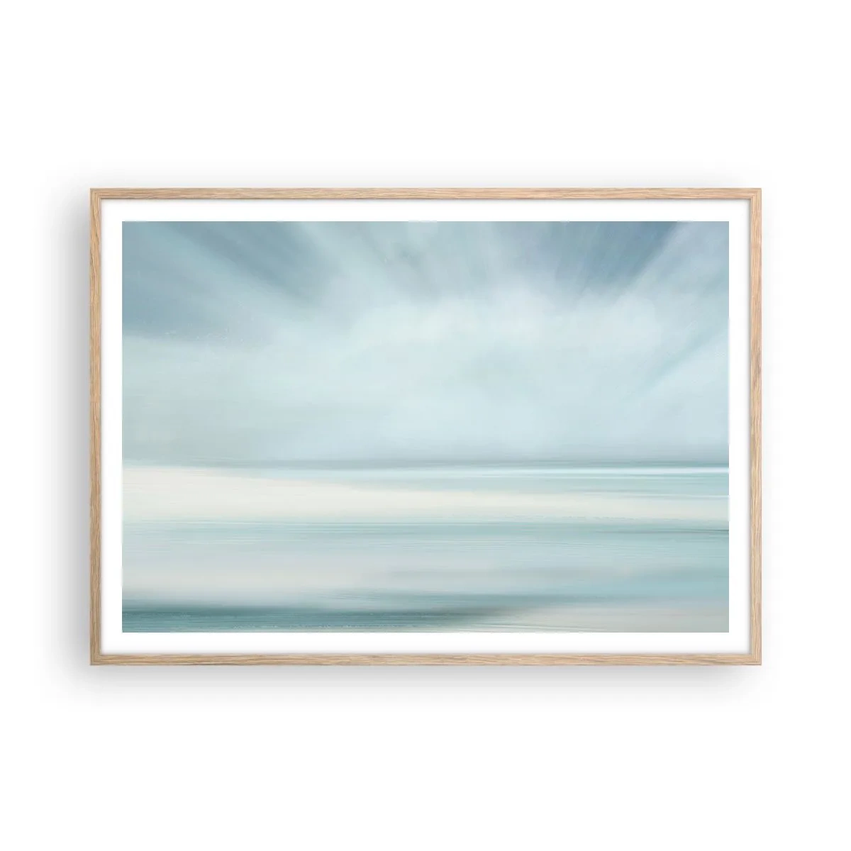 Een poster in een licht eiken lijst - Vrede tot aan de horizon - 100x70 cm